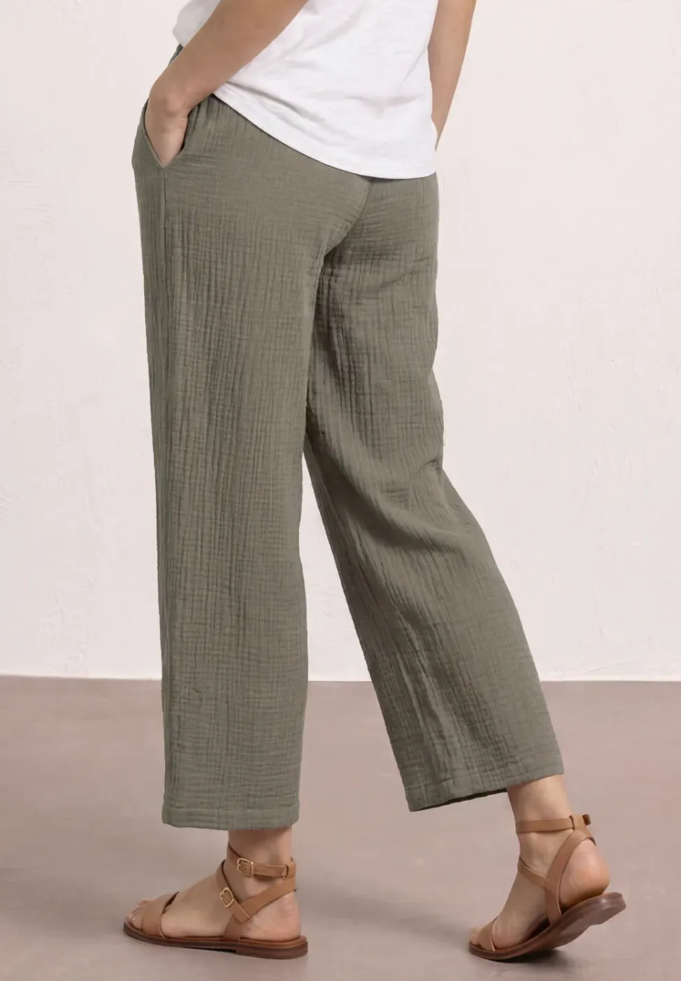Wide Legs mousseline broek in Loose Fit