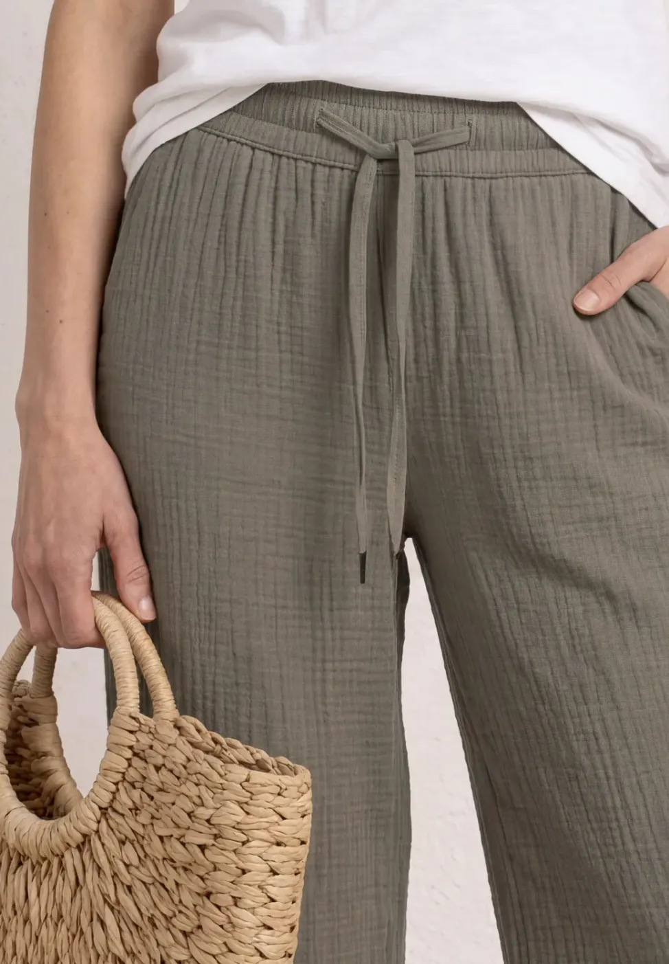 Wide Legs mousseline broek in Loose Fit