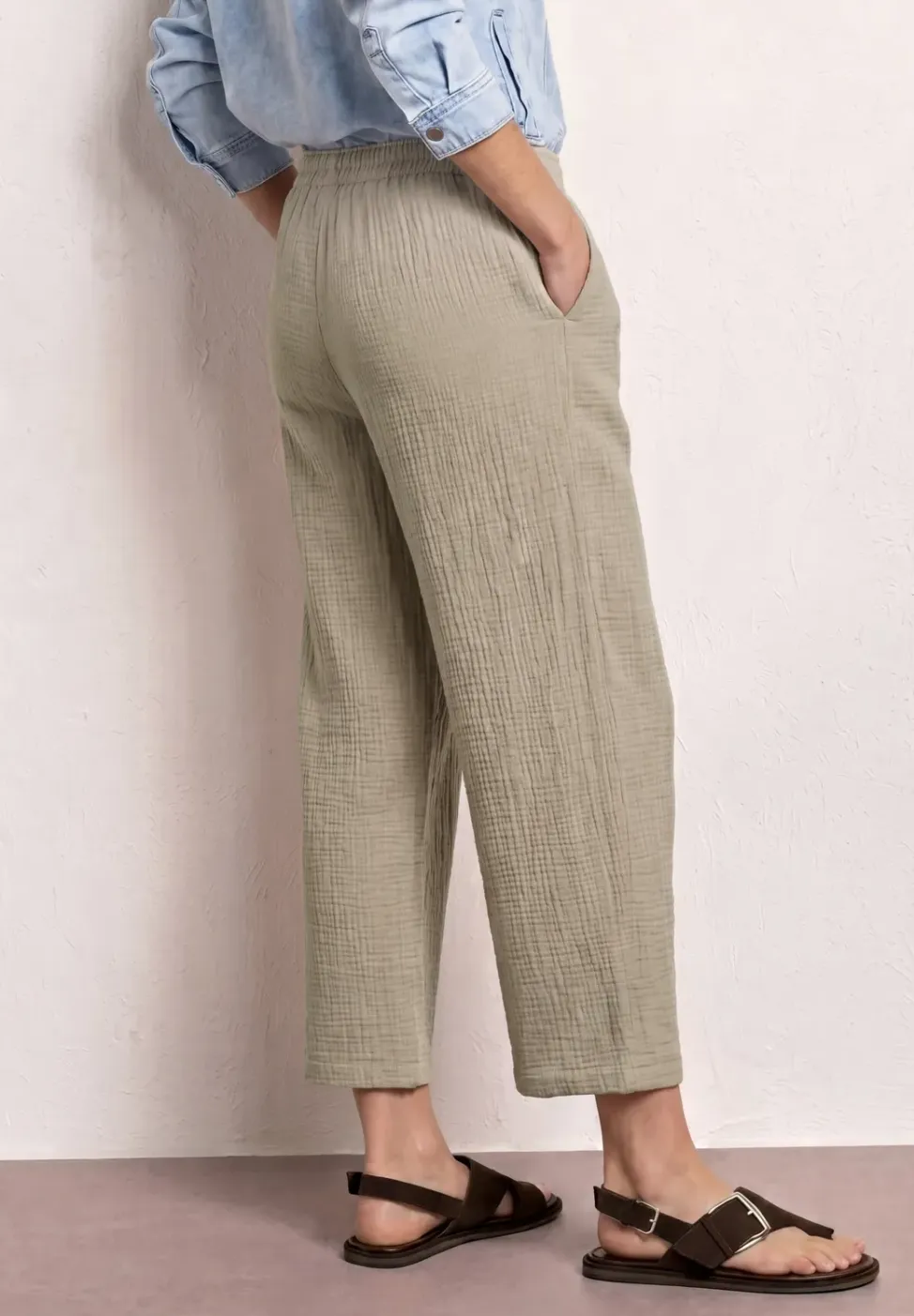 Wide Legs mousseline broek in Loose Fit