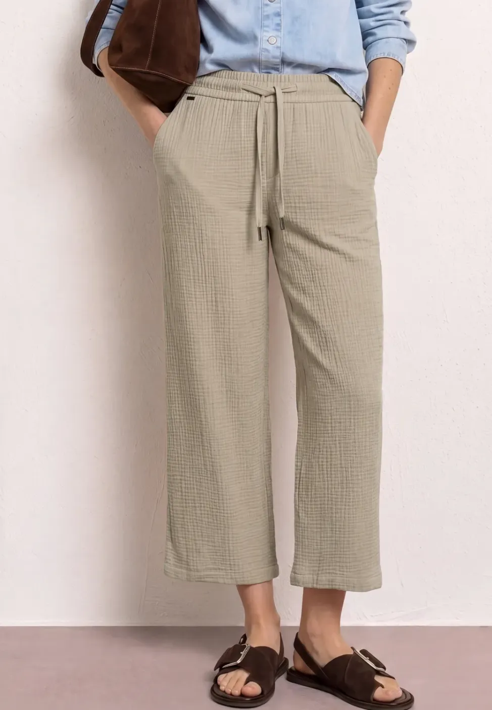 Wide Legs mousseline broek in Loose Fit