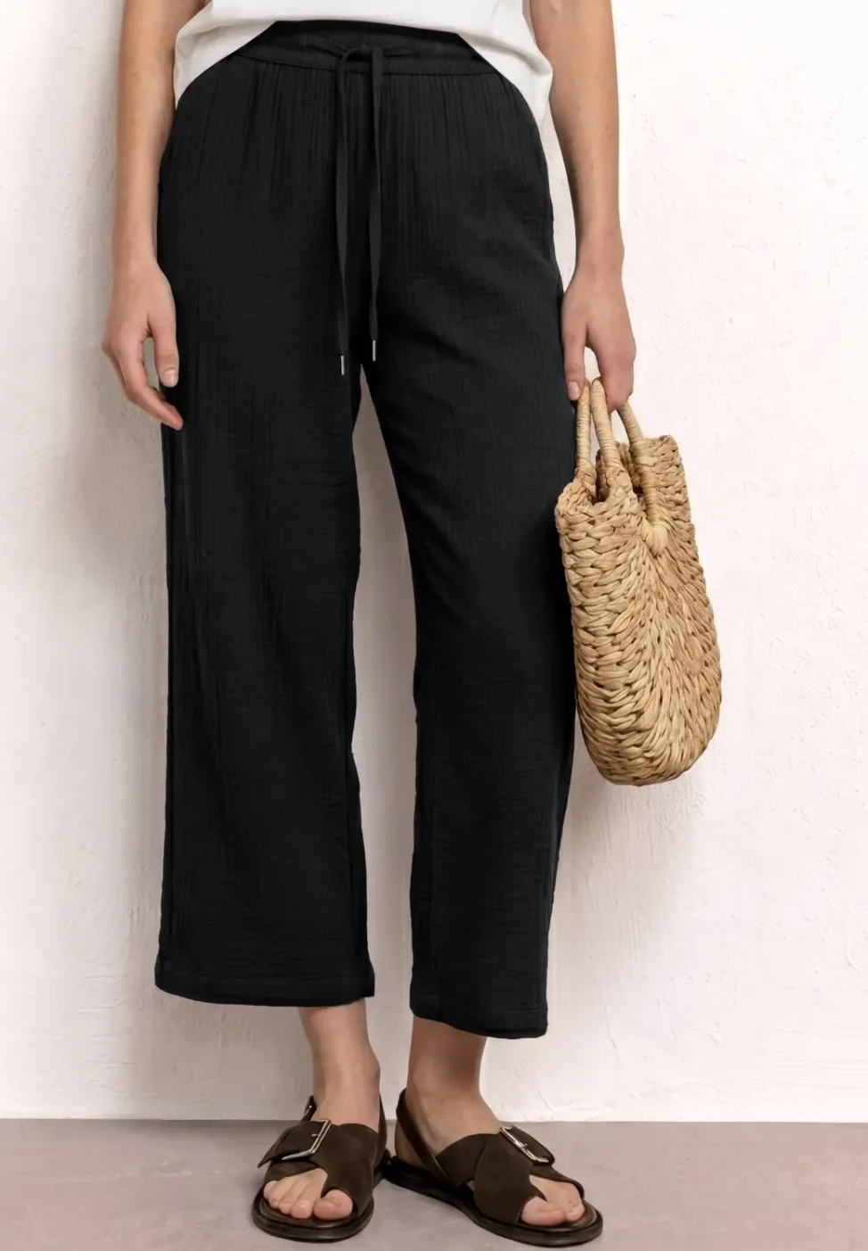 Wide Legs mousseline broek in Loose Fit
