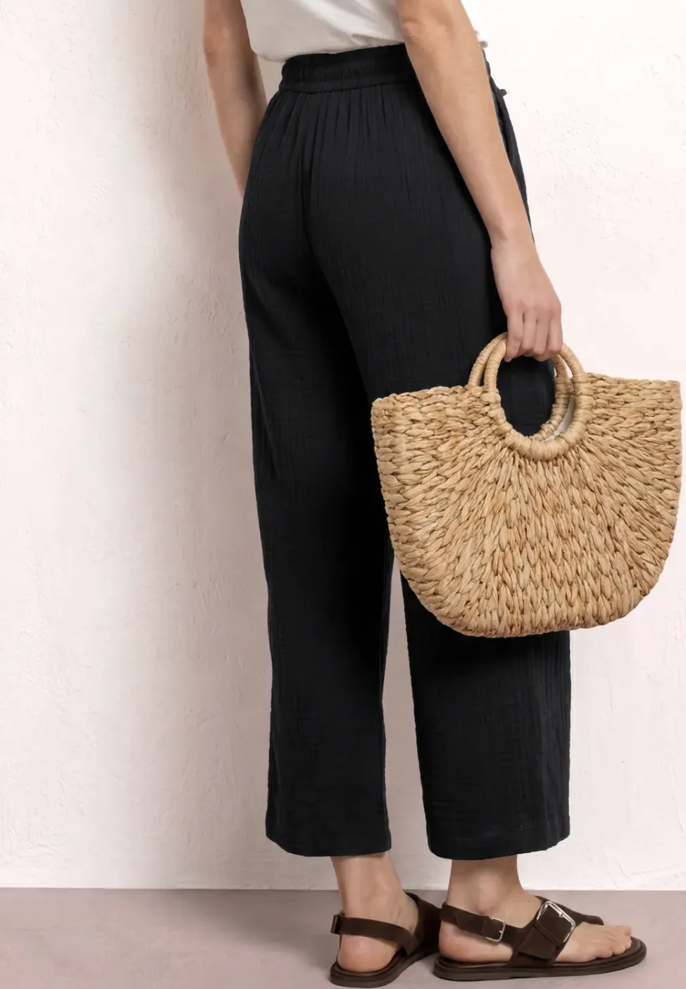 Wide Legs mousseline broek in Loose Fit