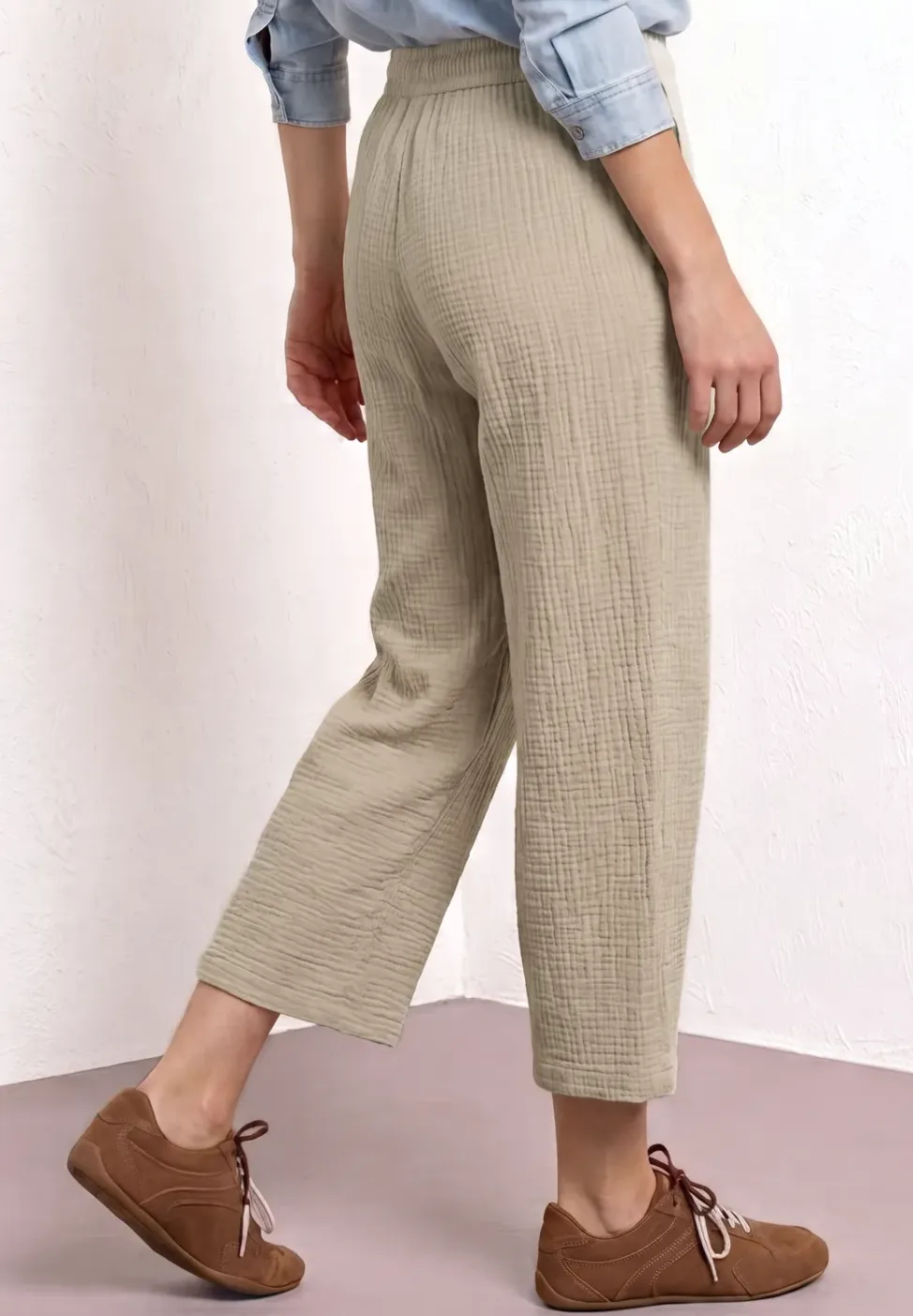 Wide Legs mousseline broek in Loose Fit
