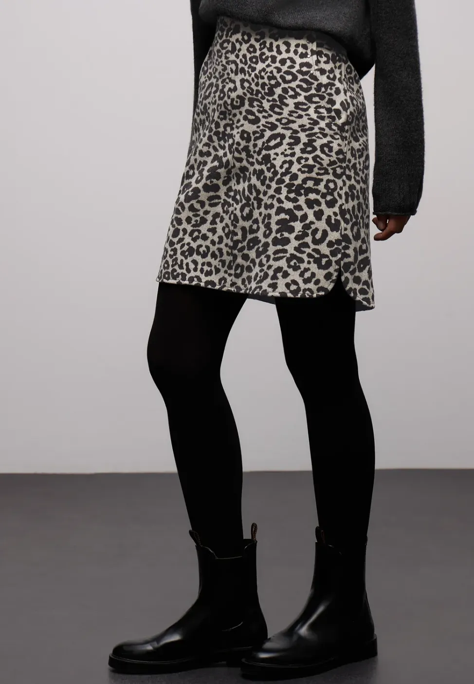 Wol-look rok met studs