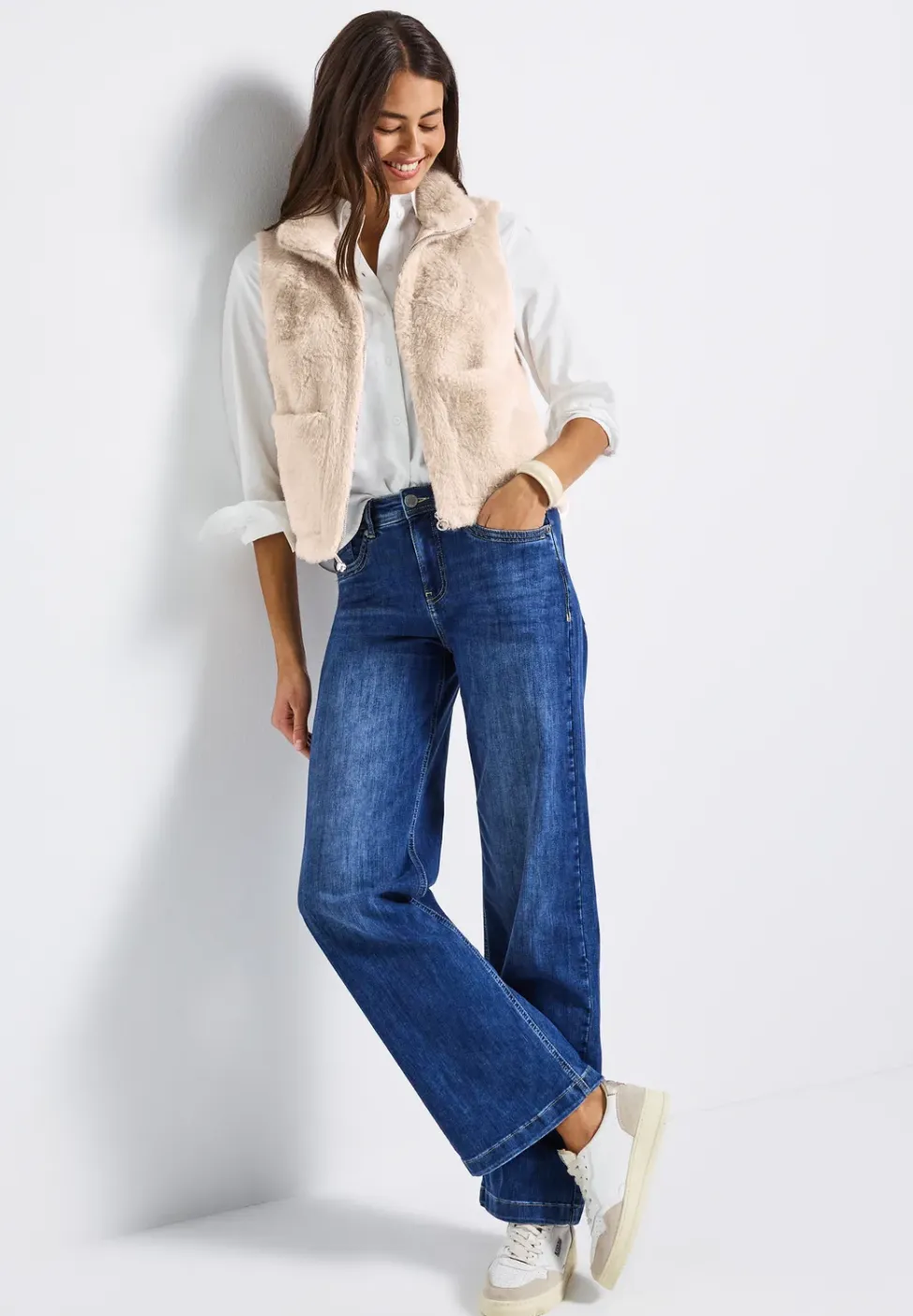 Zacht gilet in bontlook