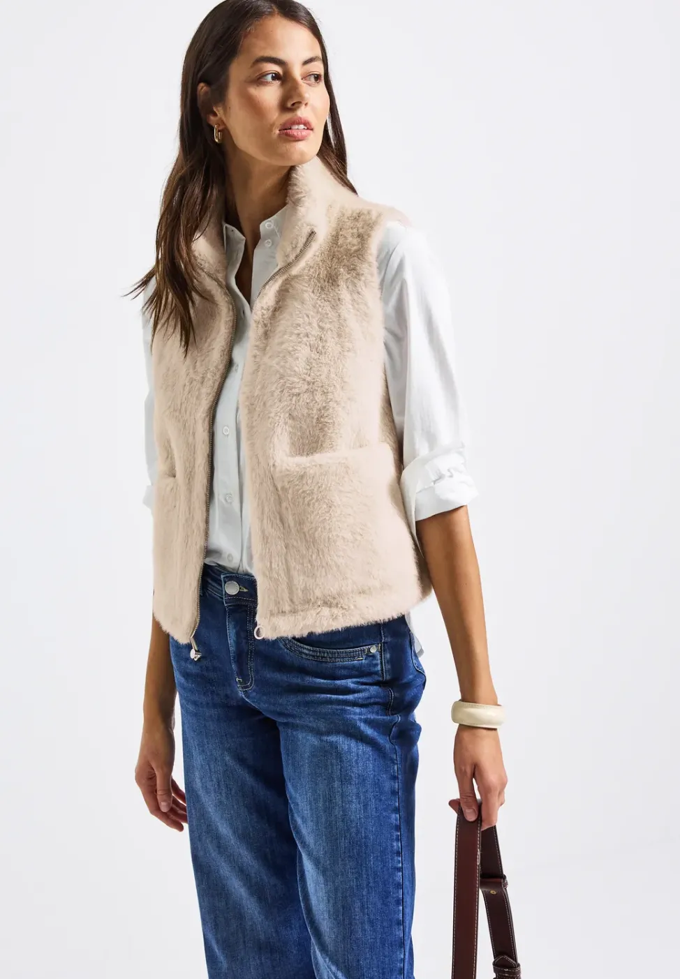 Zacht gilet in bontlook