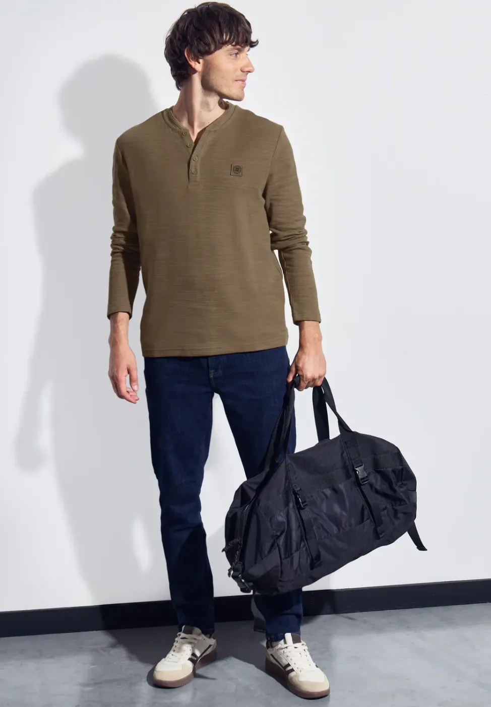Zacht slub henley shirt