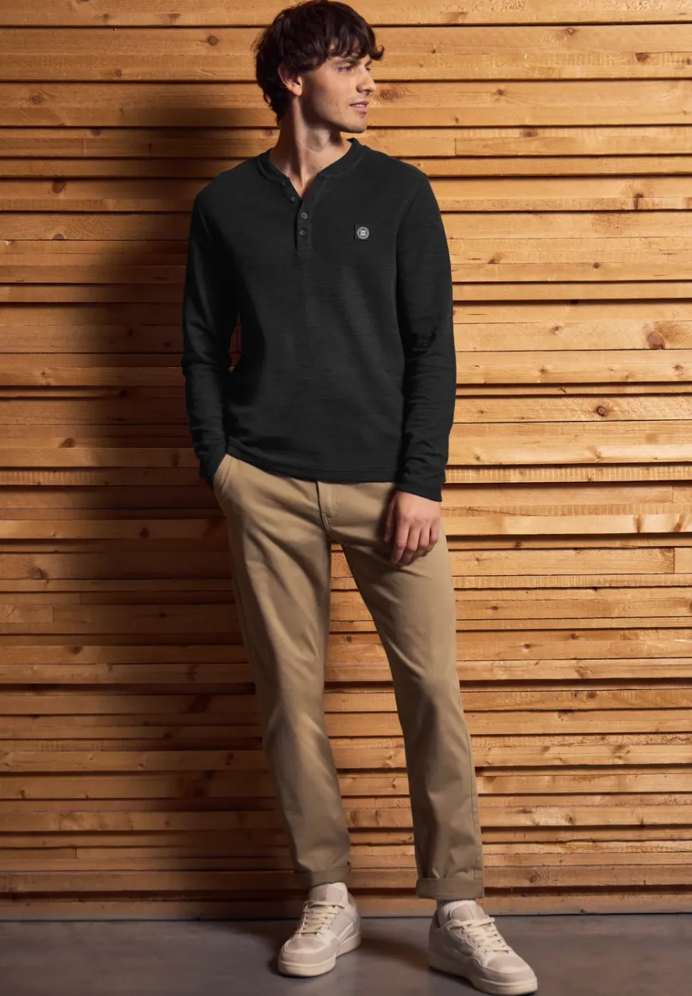Zacht slub henley shirt