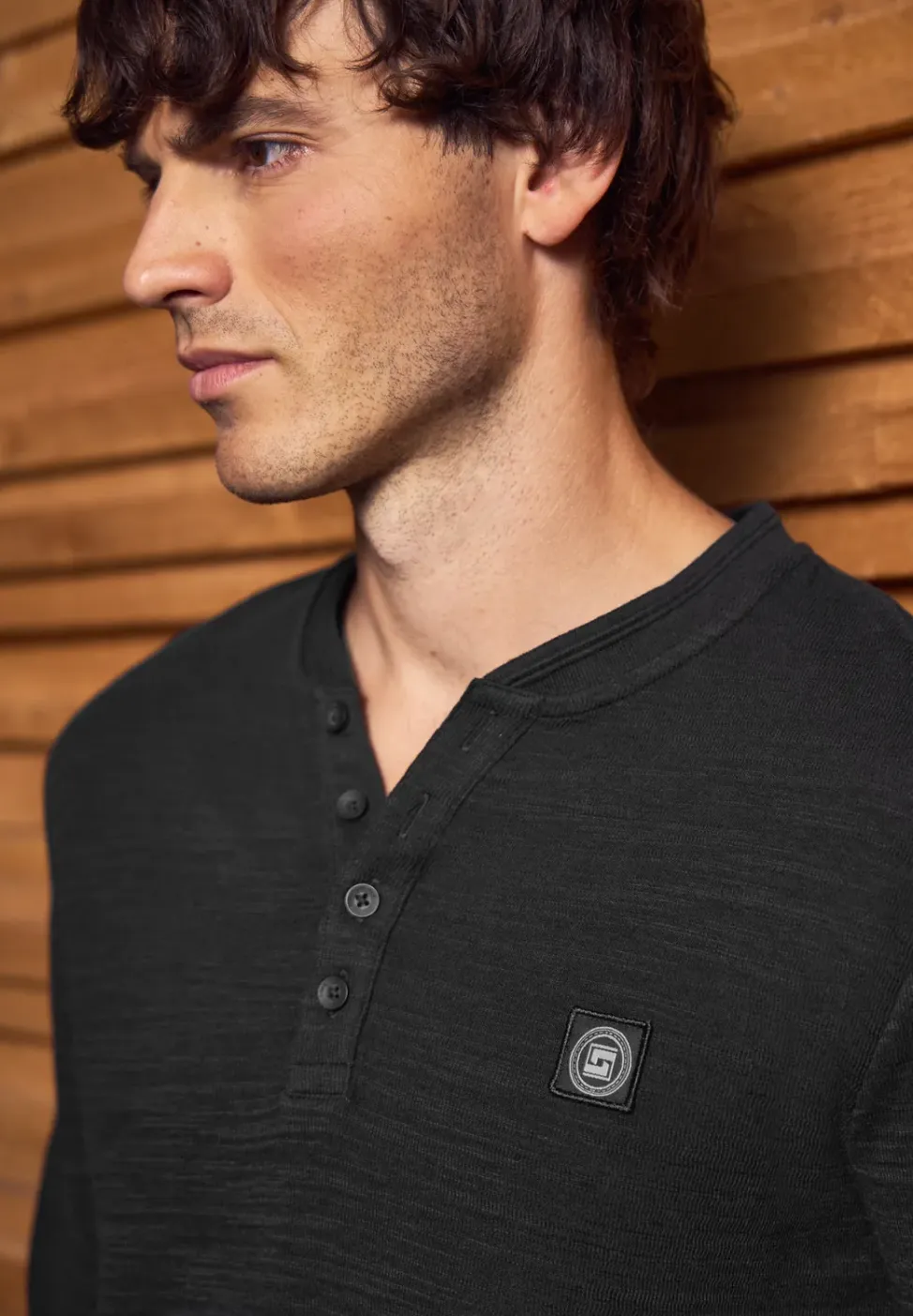Zacht slub henley shirt