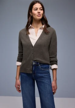 Zacht vest met V-hals