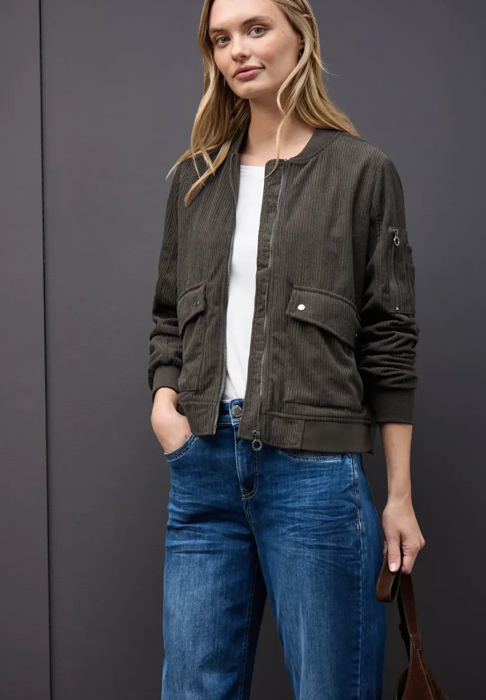 Zachte corduroy blouson