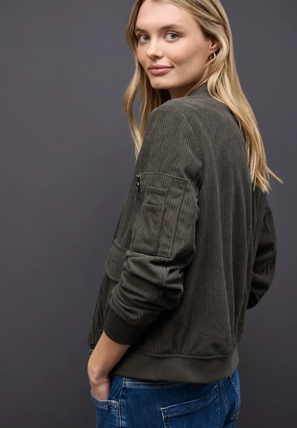 Zachte corduroy blouson