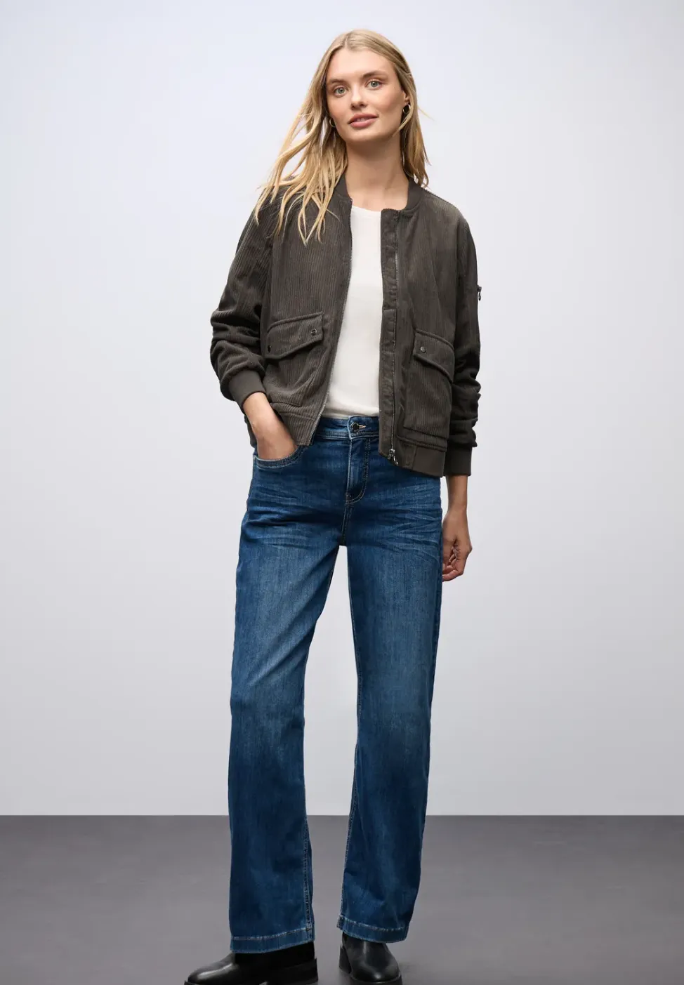 Zachte corduroy blouson