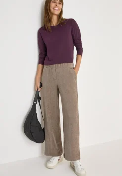 Zachte chenille broek Wide Legs