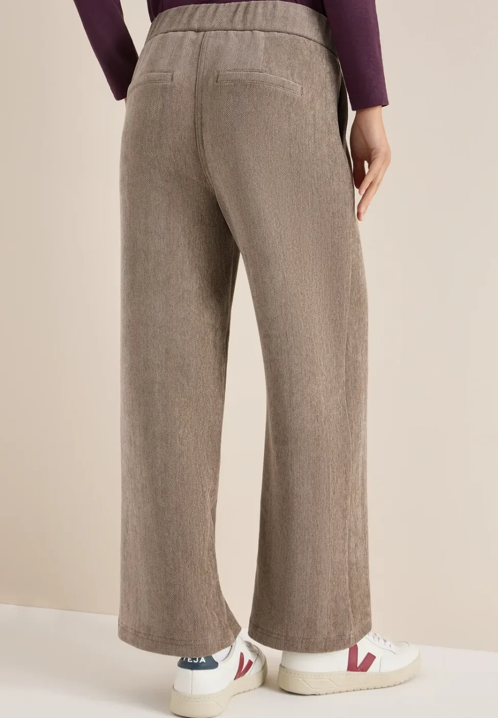 Zachte chenille broek Wide Legs