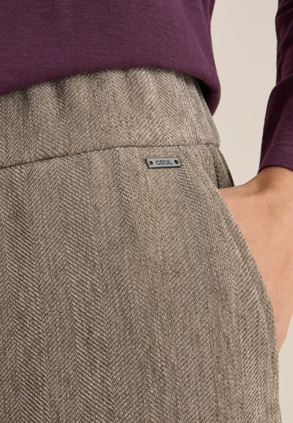 Zachte chenille broek Wide Legs