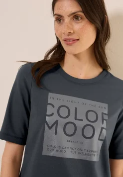 Zacht shirt met folieprint