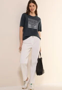 Zacht shirt met folieprint