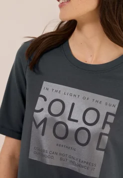 Zacht shirt met folieprint