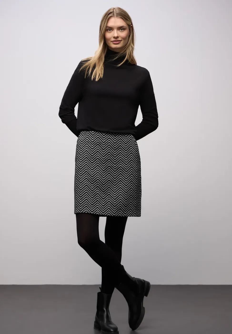 Zigzag jacquard rok
